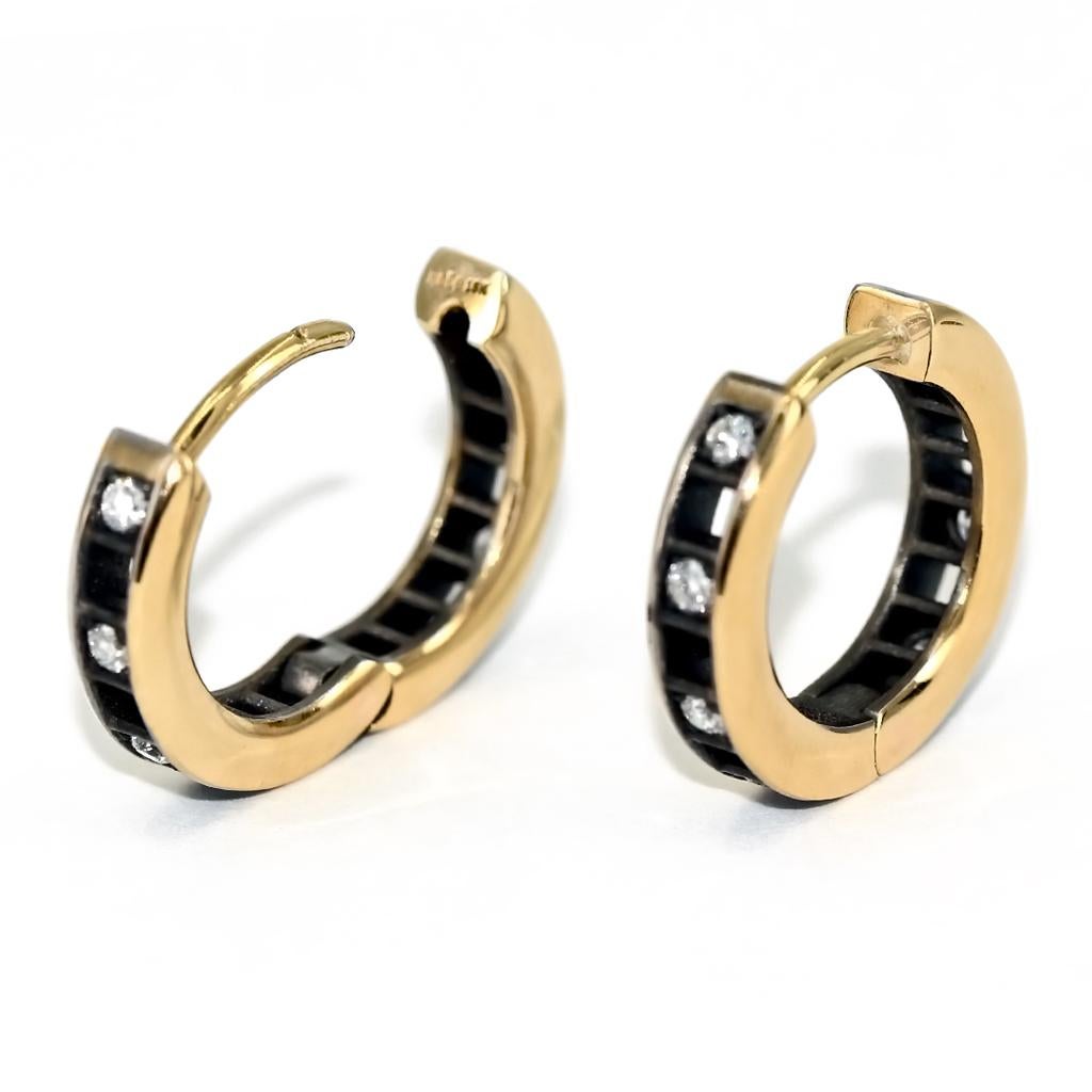 18k gold and diamond pixels earrings
