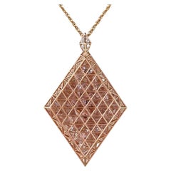 Roule & Company 18k Rose Gold Morganite Diamond Necklace