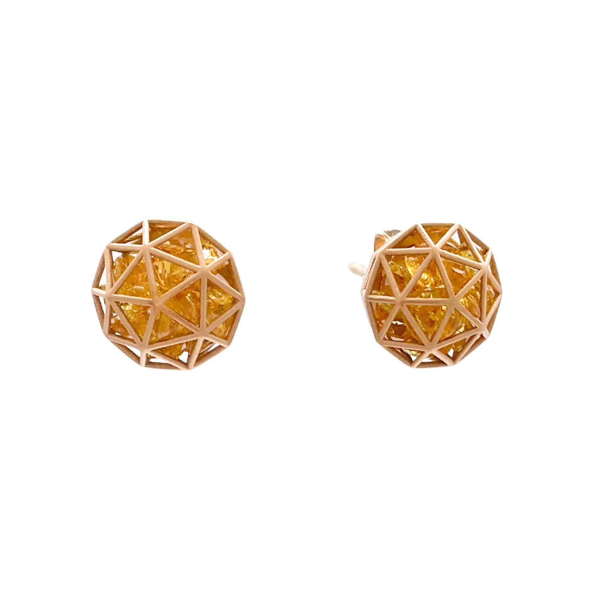 Roule & Co. 18k Gelbgold Gelber Saphir Decagon Shaker Ohrstecker für Damen oder Herren im Angebot