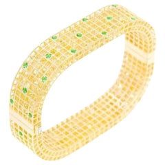 Roule & Co. Bracelet Pixel Dust en or jaune 18 carats, saphir jaune, émeraude et diamant