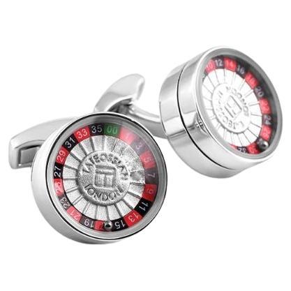 Roulette Cufflinks in Stainless Steel For Sale