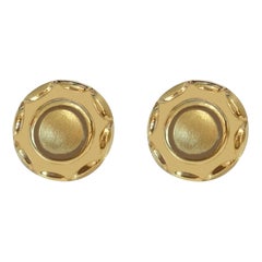 Pendientes redondos de oro amarillo de 14k