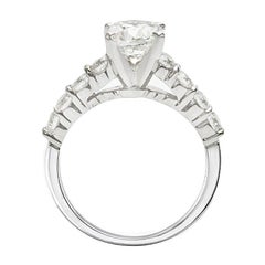 Round 1.50ct GIA Certified Diamond Ring .72ct of Side Diamonds