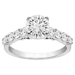 Round 1.50ct GIA Certified Diamond Ring .72ct of Side Diamonds