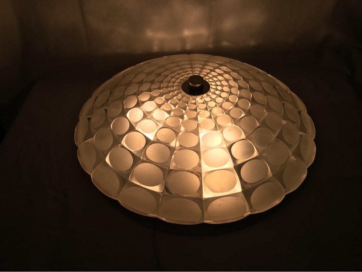 Mid-Century Modern Round 1960s Glass Flushmount Chandelier, Germany, 1960s For Sale