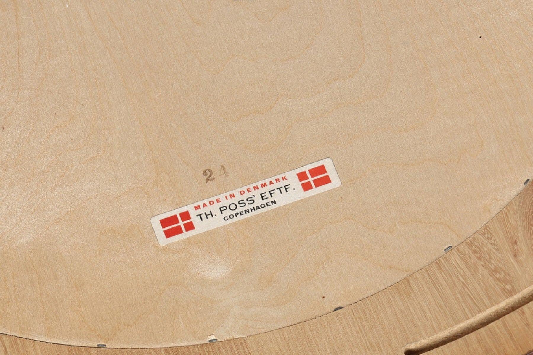 Specchio da parete rotondo in palissandro danese vintage del 1960 + applique in vendita 2