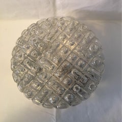 Round 1970s Flush Mount Lamp Erco Oblong Glass Bubble from Germany