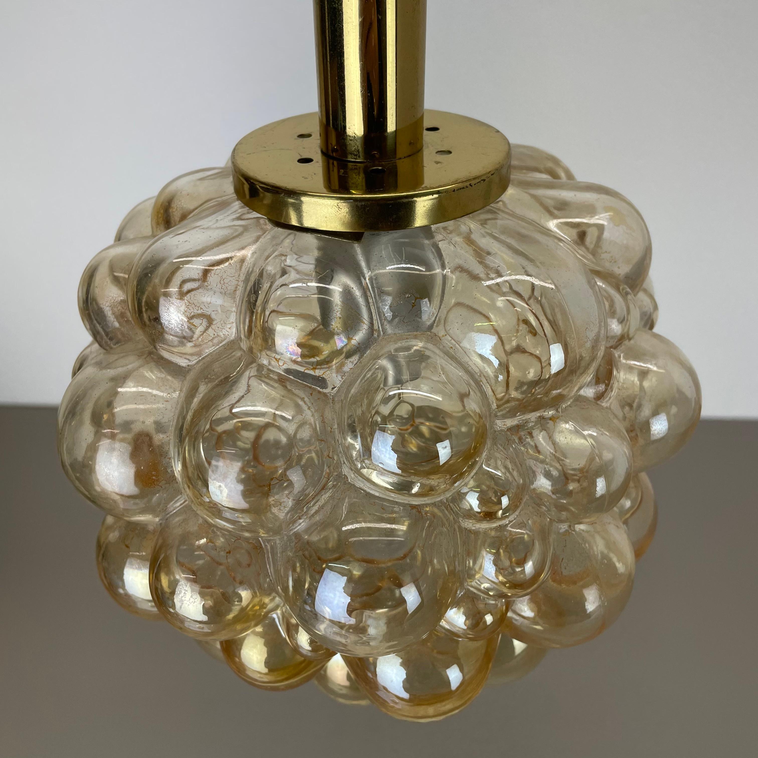 Métal Suspension ronde à bulles d'ambre de 20 cm Helena Tynell, Glashütte Limburg, années 1970 en vente