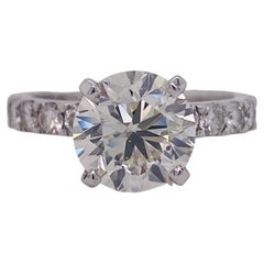 Round 2.50ct 18K White Gold Engagement Ring with Diamond Certificate VVS Clarity