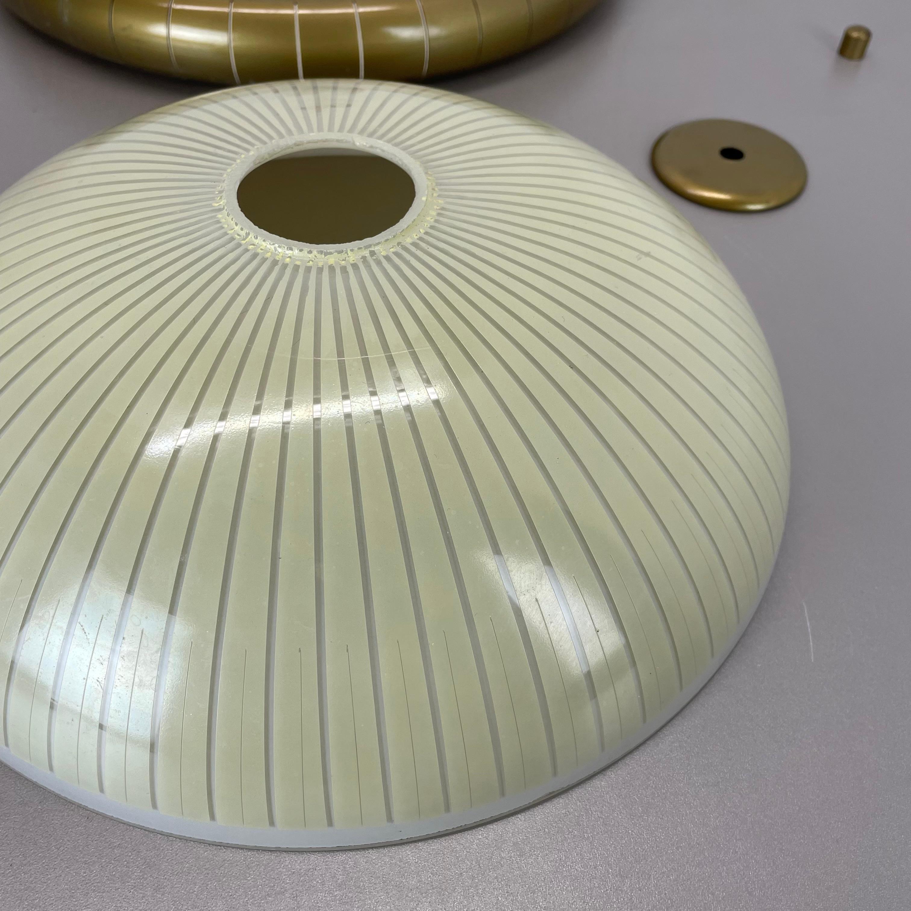 round 36cm metal Gino Sarfatti Style wall Ceiling Light Flushmount, Italy 1950s For Sale 7