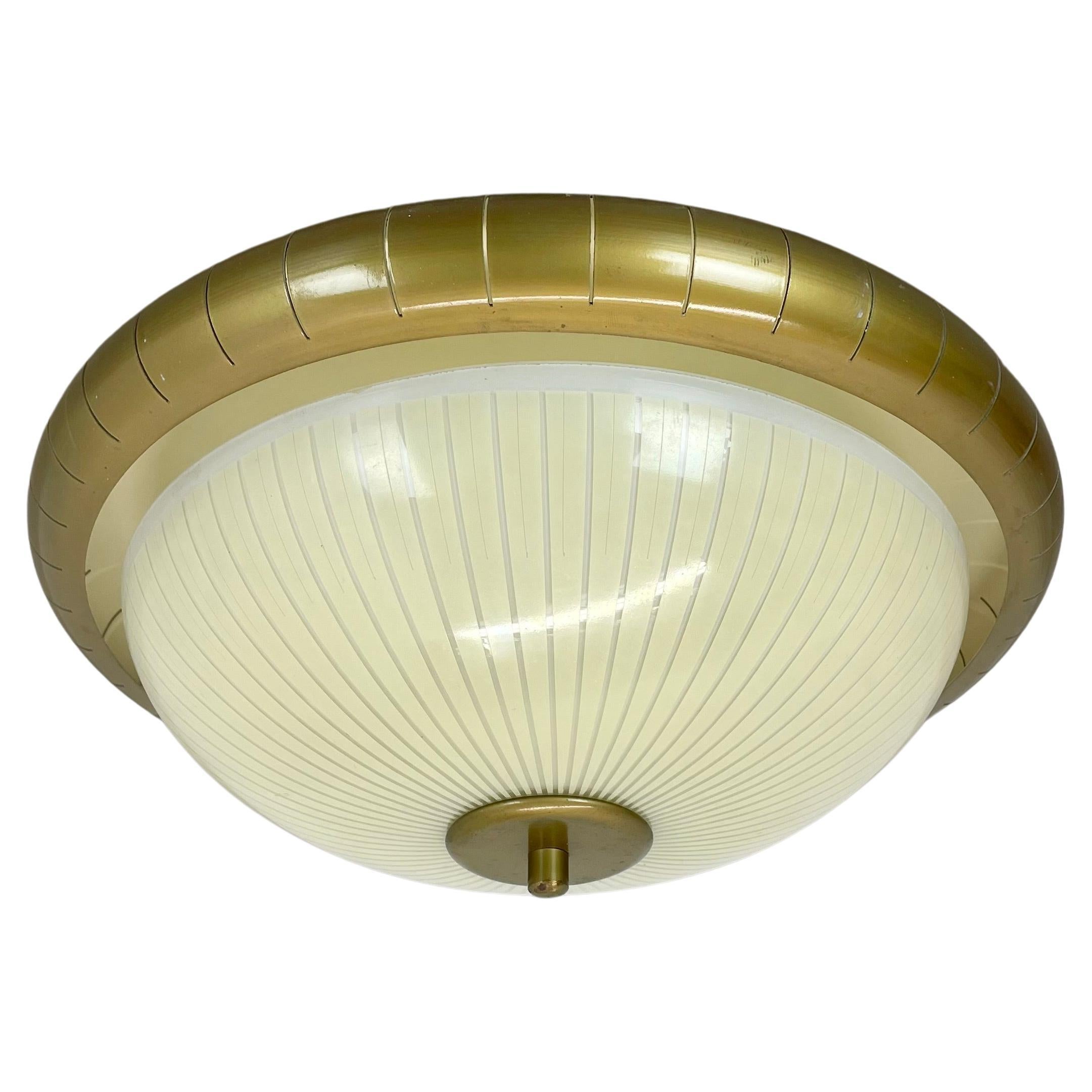 round 36cm metal Gino Sarfatti Style wall Ceiling Light Flushmount, Italy 1950s