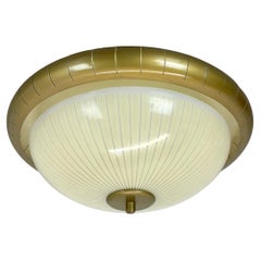 aplique de pared redondo de 36 cm de metal estilo Gino Sarfatti Flushmount, Italia Años 50