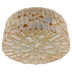 Lampada da incasso rotonda in vetro ambrato 3D, Germania, anni '60