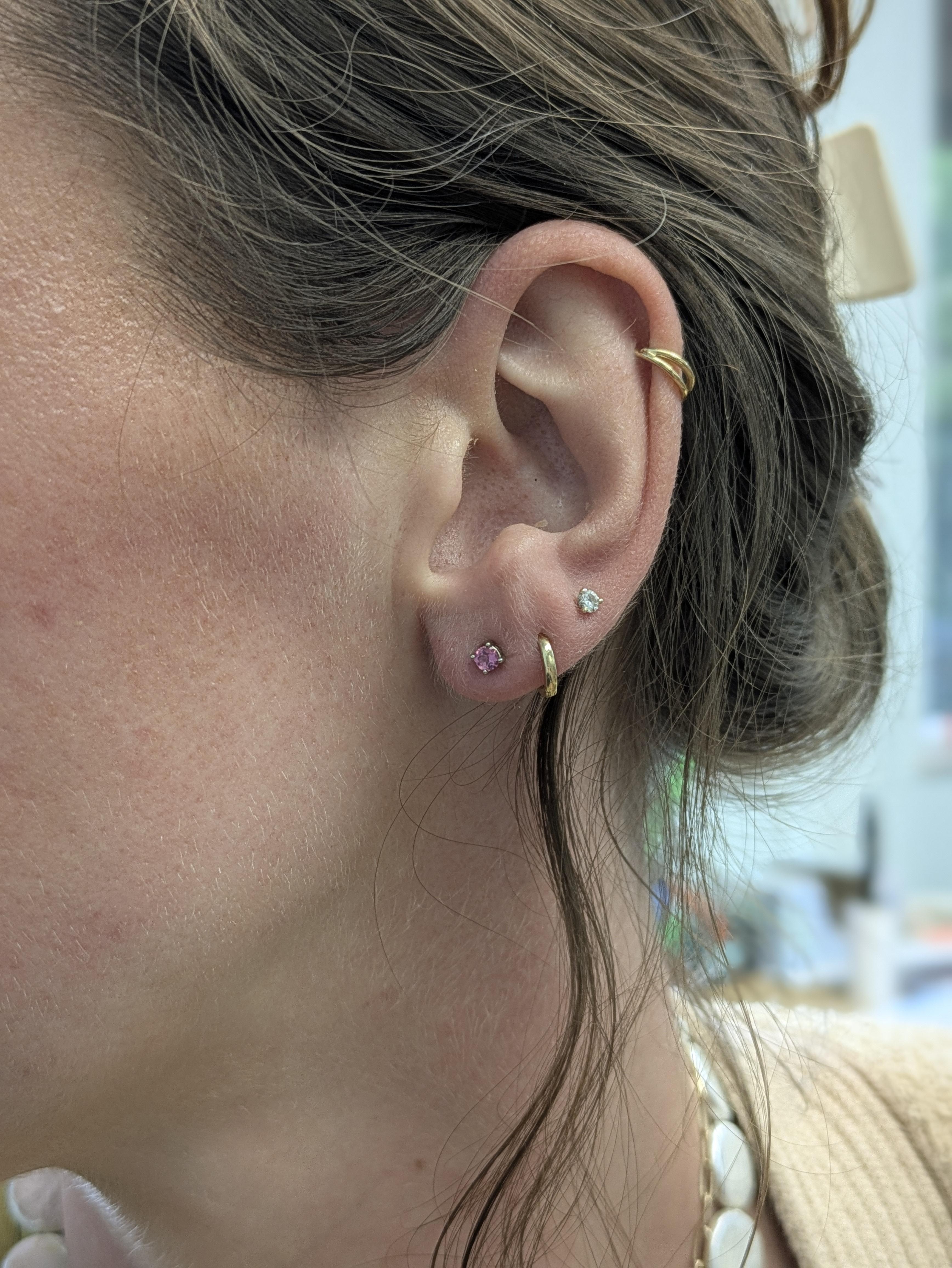 Delicately feminine yet effortlessly chic, these round pink tourmaline solitaire studs are set in solid 14k white gold with a classic 4-prong setting—perfect for everyday grace with a whisper of color. A timeless gift she’ll reach for