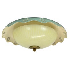 round 40cm Brass Gino Sarfatti Style wall Ceiling Light Flushmount Italy 1950 n2