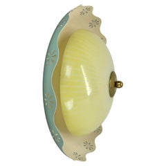 round 40cm metal Gino Sarfatti Style wall Ceiling Light Flushmount Italy 1950 n1