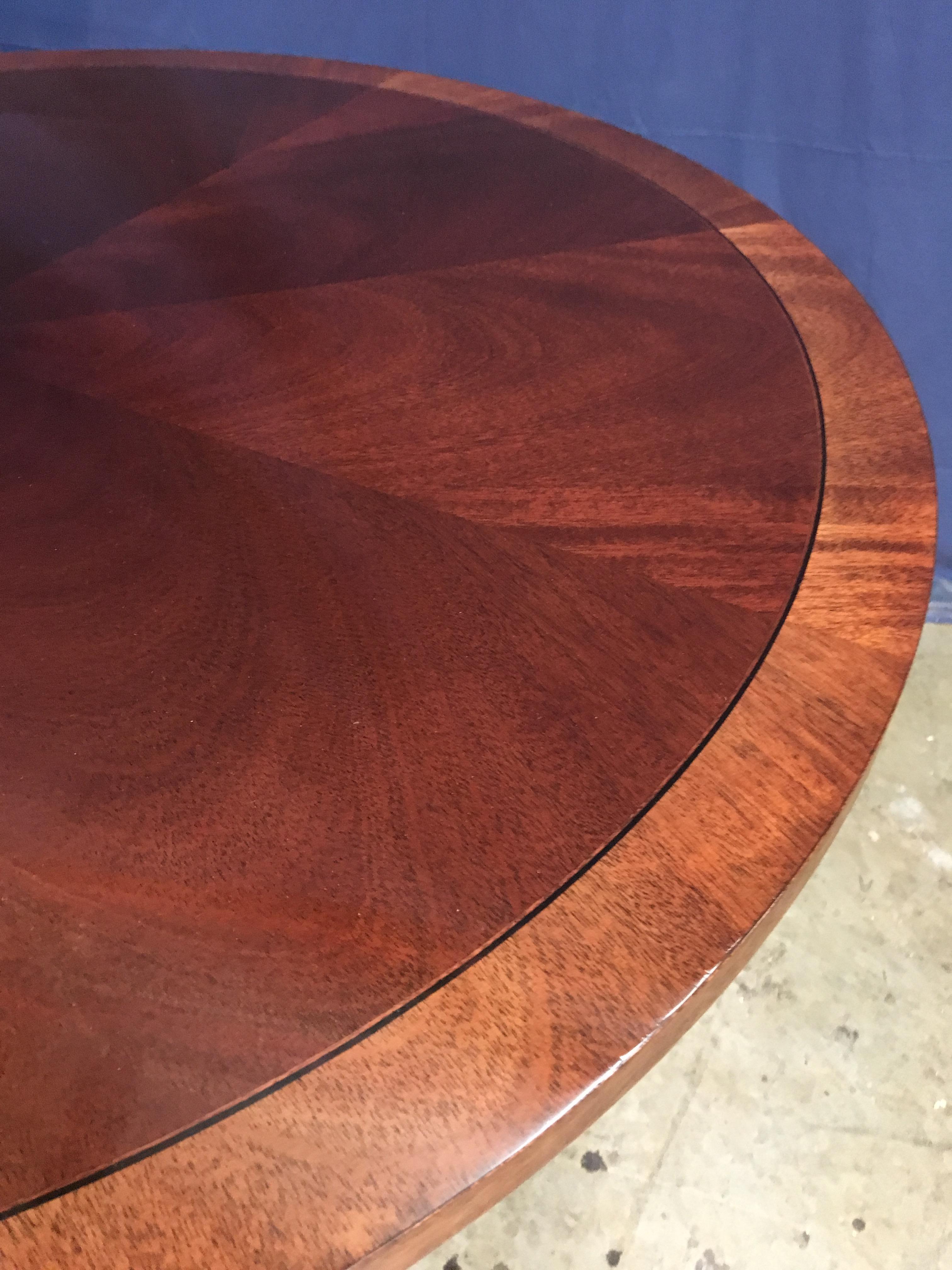 Round Mahogany Georgian Style Accent Foyer Table by Leighton Hall 5