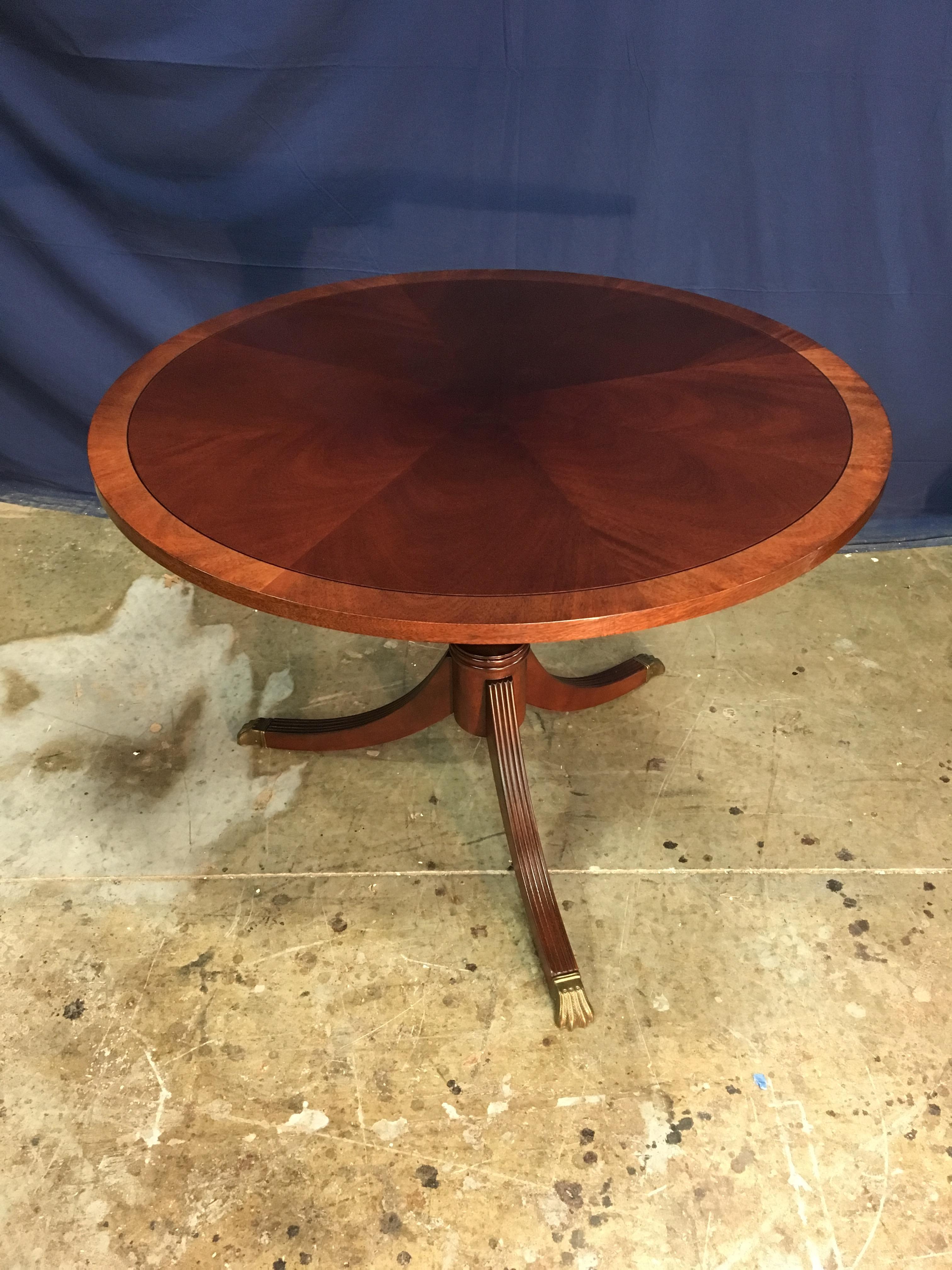 American Round Mahogany Georgian Style Accent Foyer Table by Leighton Hall