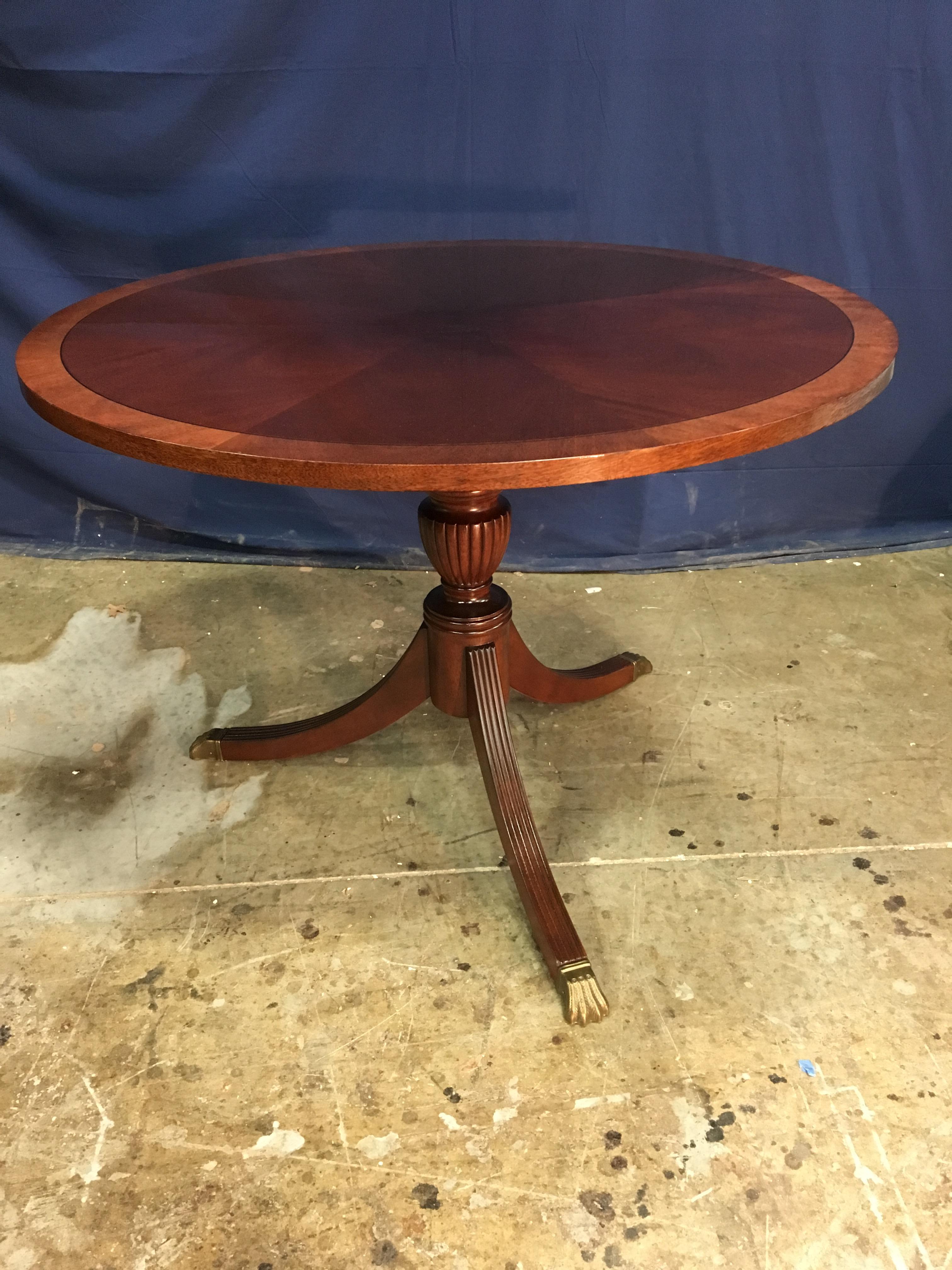 Round Mahogany Georgian Style Accent Foyer Table by Leighton Hall 1
