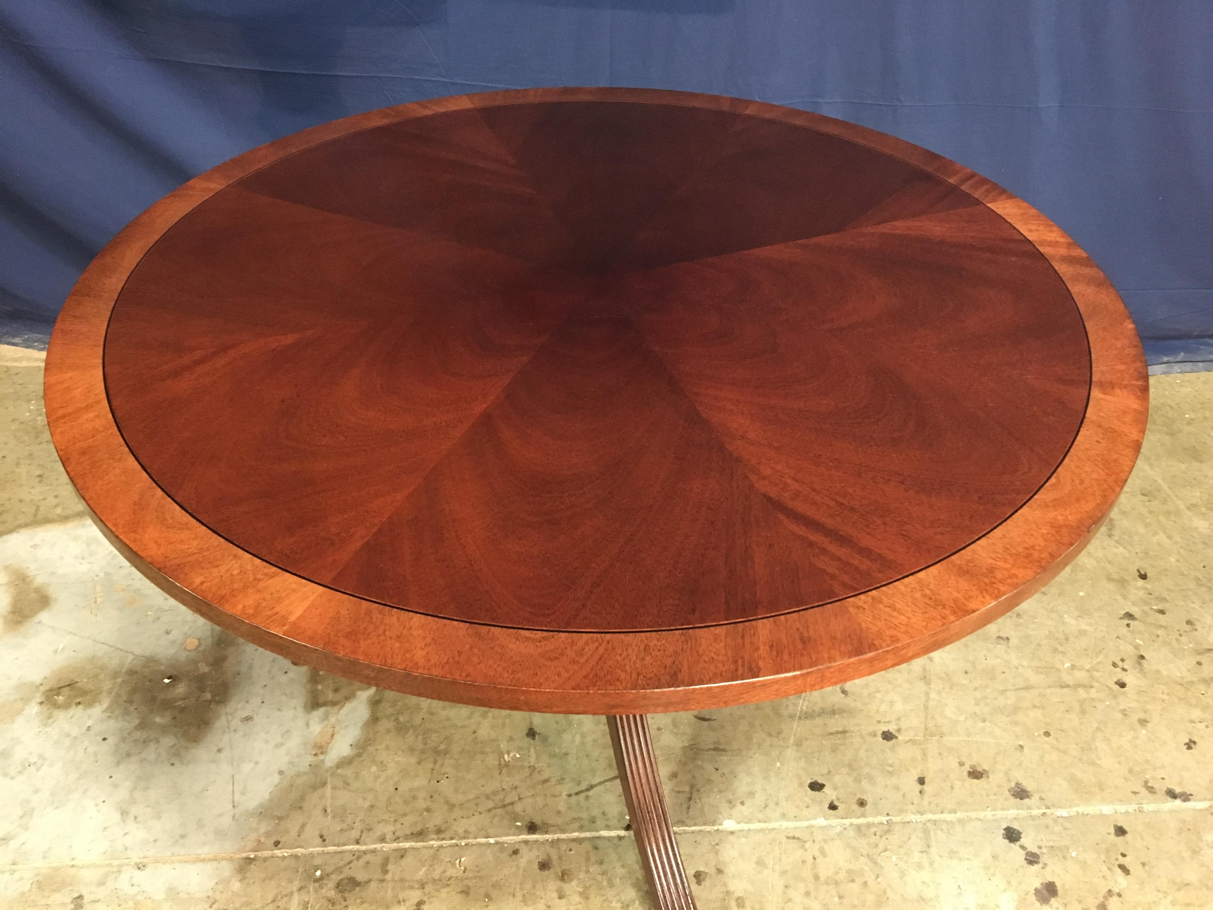 Round Mahogany Georgian Style Accent Foyer Table by Leighton Hall 2