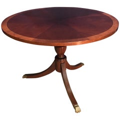 Round Mahogany Georgian Style Accent Foyer Table by Leighton Hall