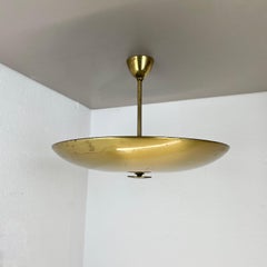 round 50cm  Brass Gino Sarfatti Style Ceiling Light Flushmount, Italy 1950s