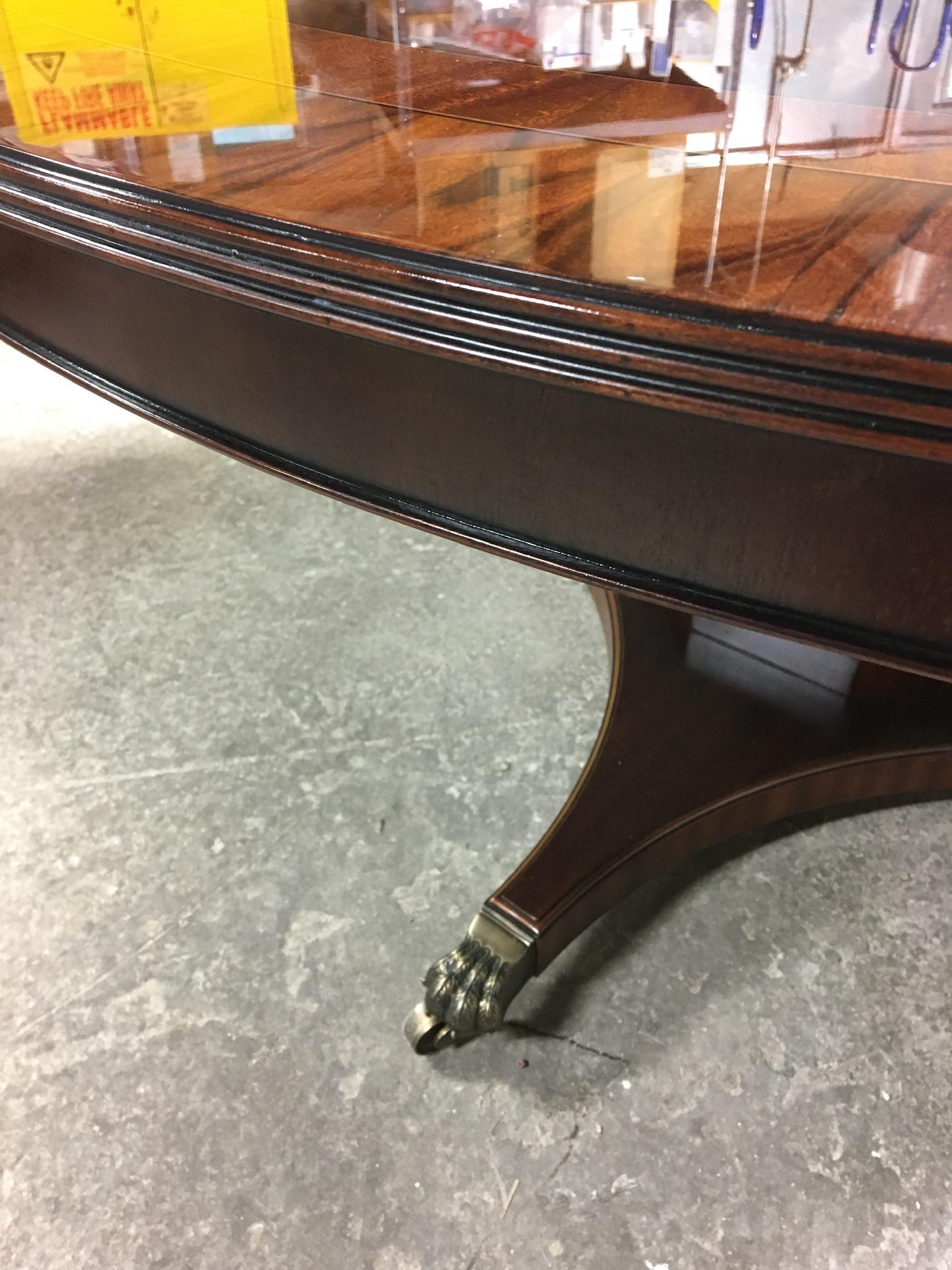 Georgian Round 6 Ft. Mahogany Transitional Regency Style Dining Table by Leighton Hall