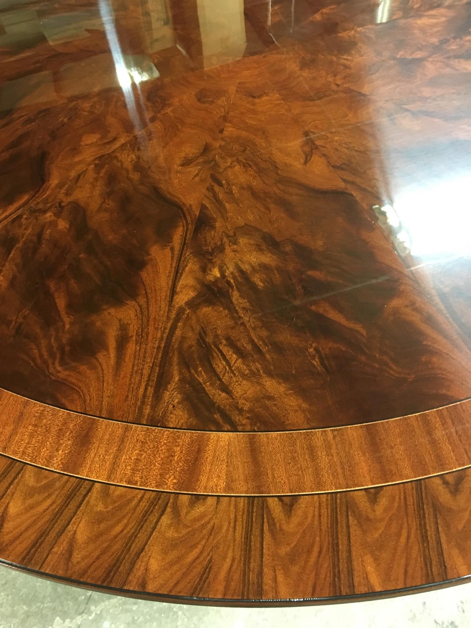 American Round 6 Ft. Mahogany Transitional Regency Style Dining Table by Leighton Hall
