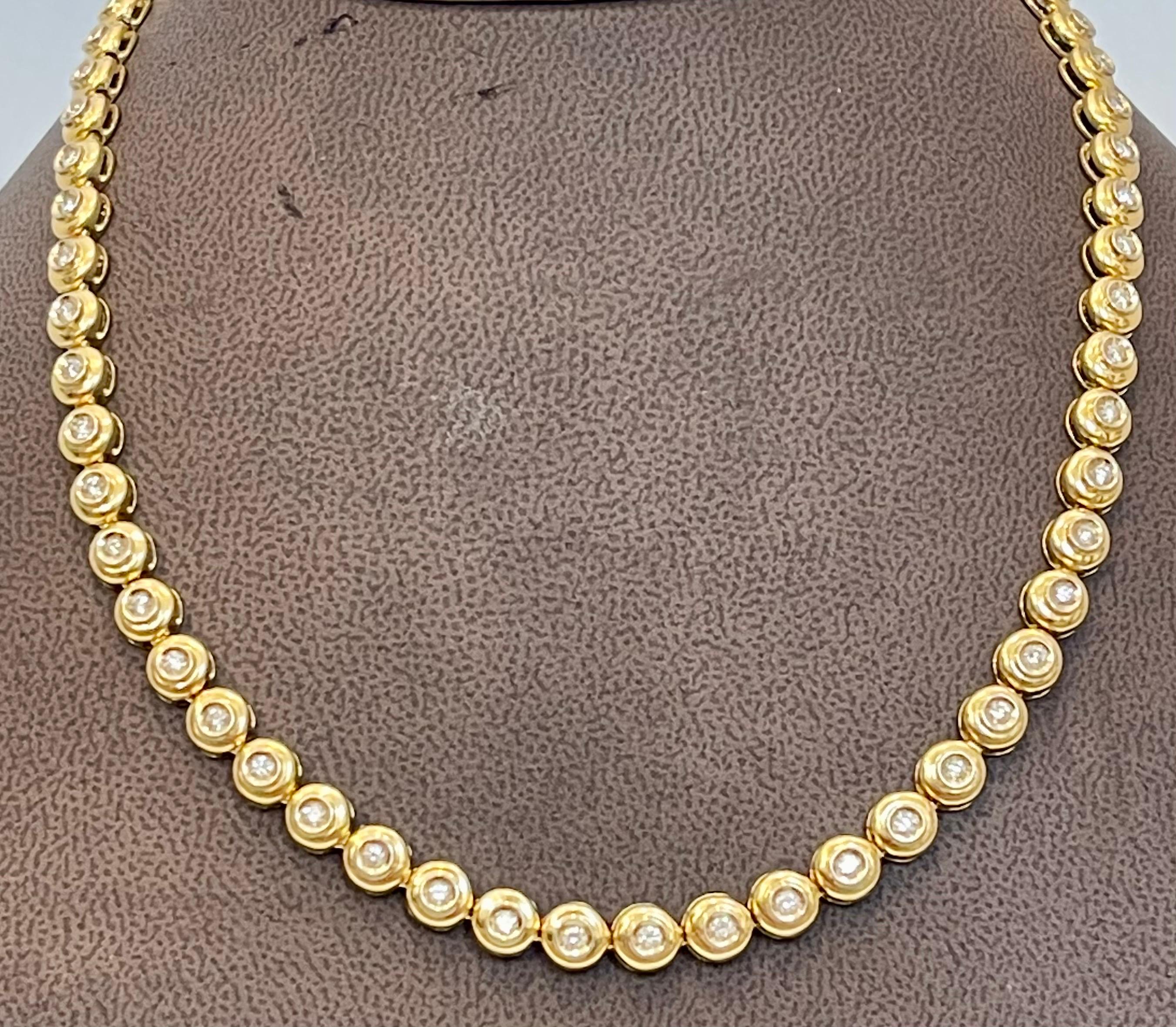 Round 6 Pointer, 4.5Ct Diamond Tennis Necklace 18Karat Yellow Gold 52 Gm, Unisex 6