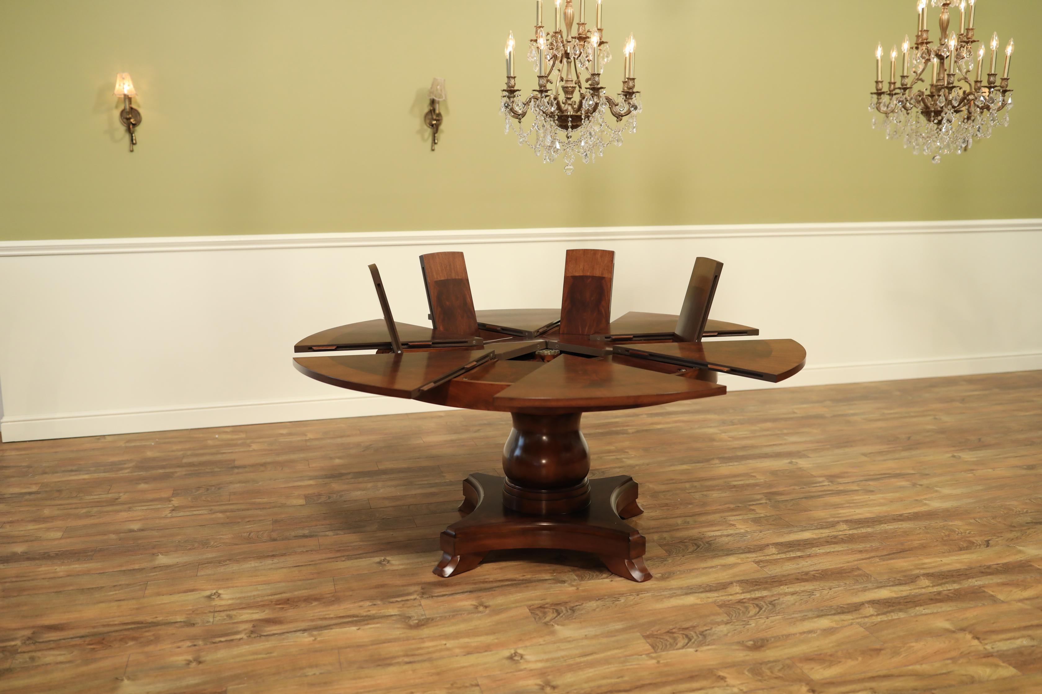 Round Mahogany Jupe Dining Table by Leighton Hall For Sale 4