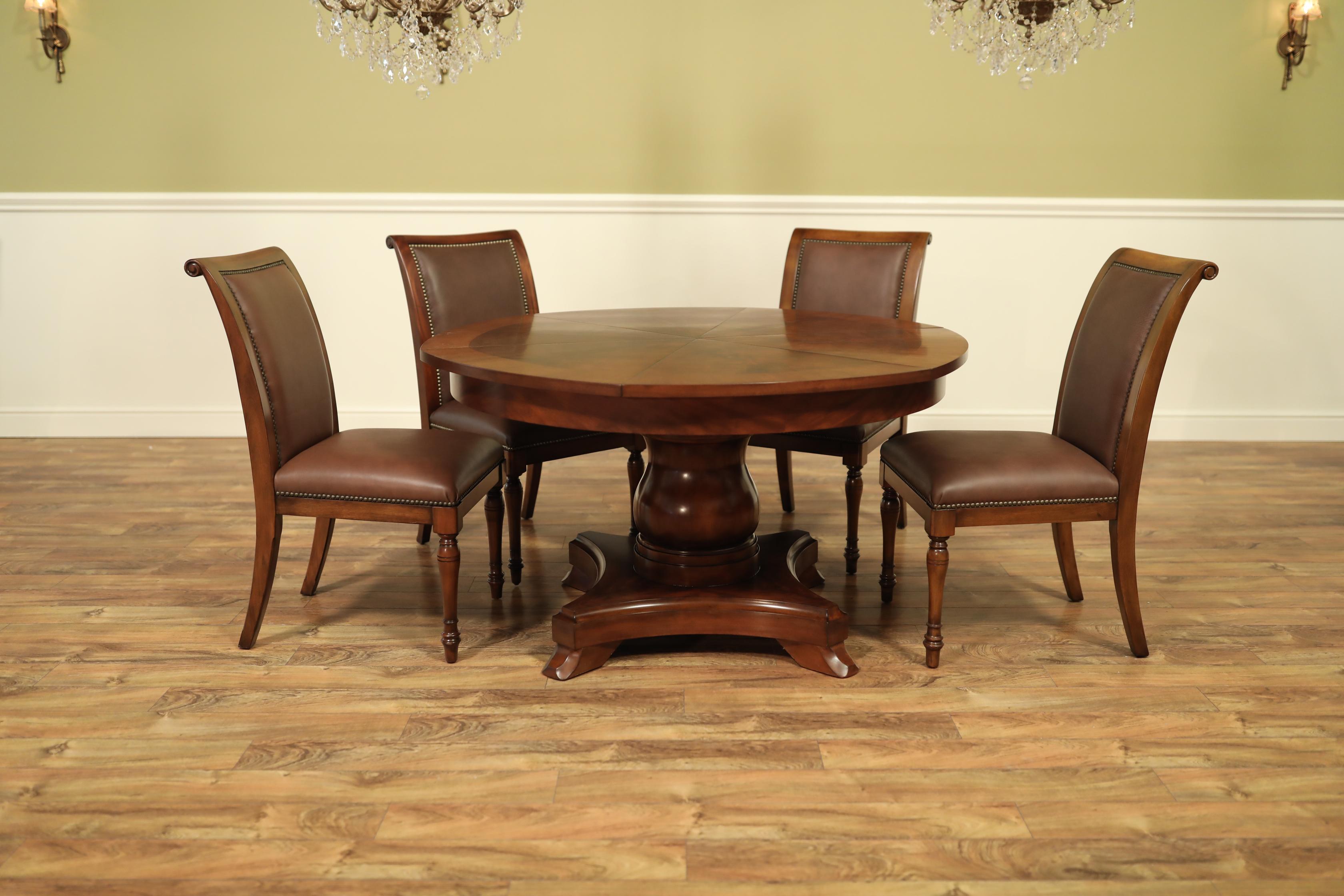 Round Mahogany Jupe Dining Table by Leighton Hall For Sale 5