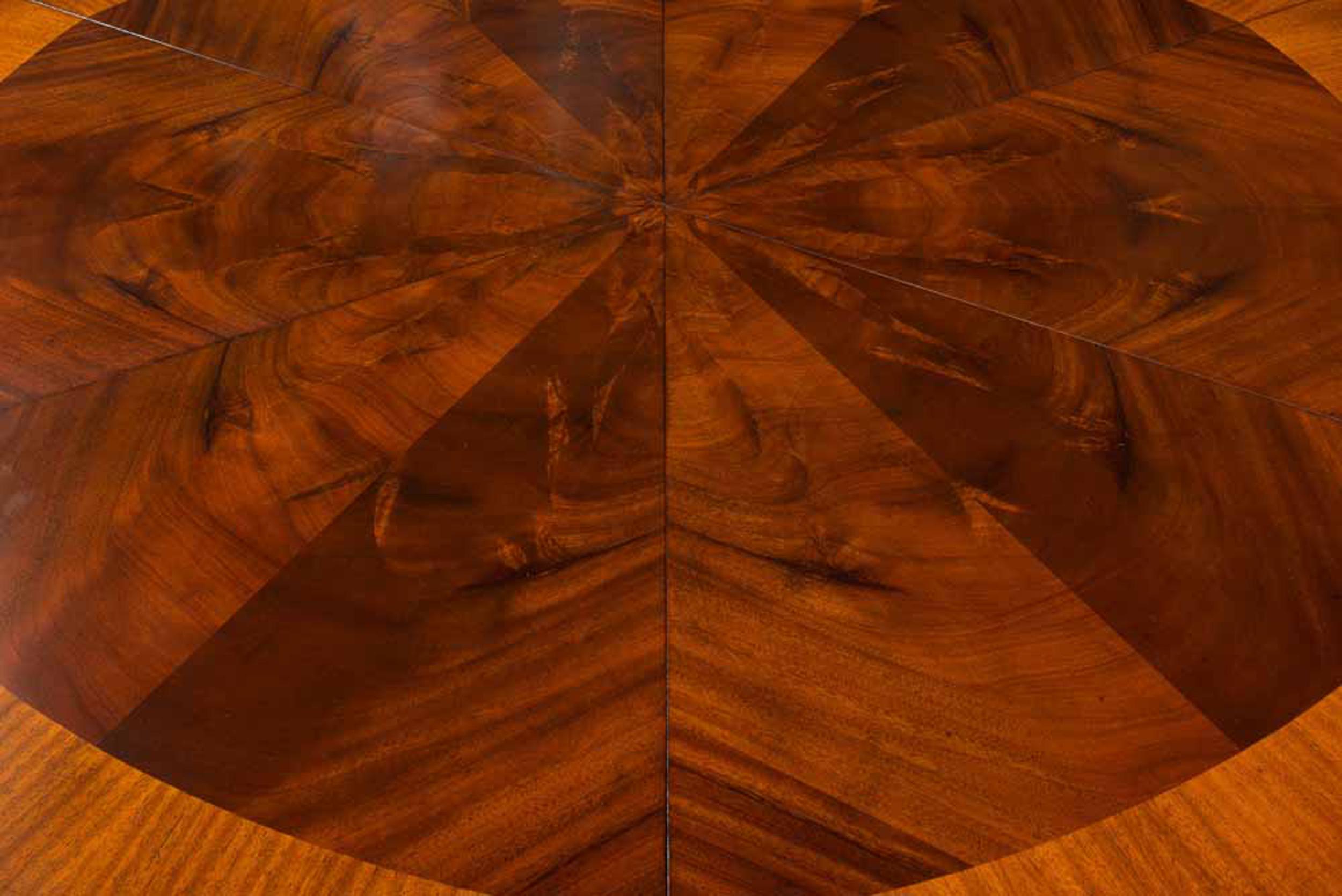 Round Mahogany Jupe Dining Table by Leighton Hall In New Condition In Suwanee, GA