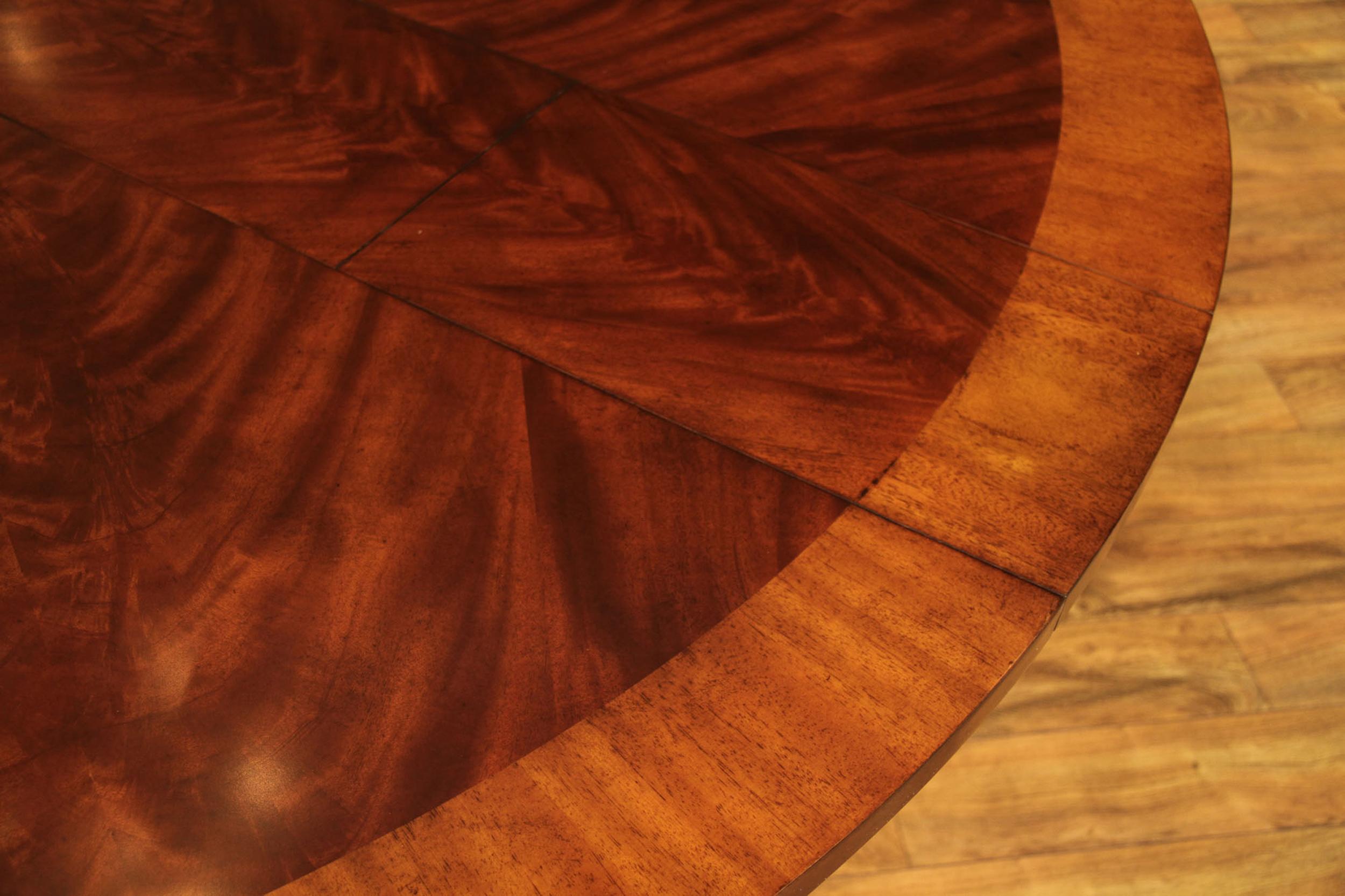 Contemporary Round Mahogany Jupe Dining Table by Leighton Hall