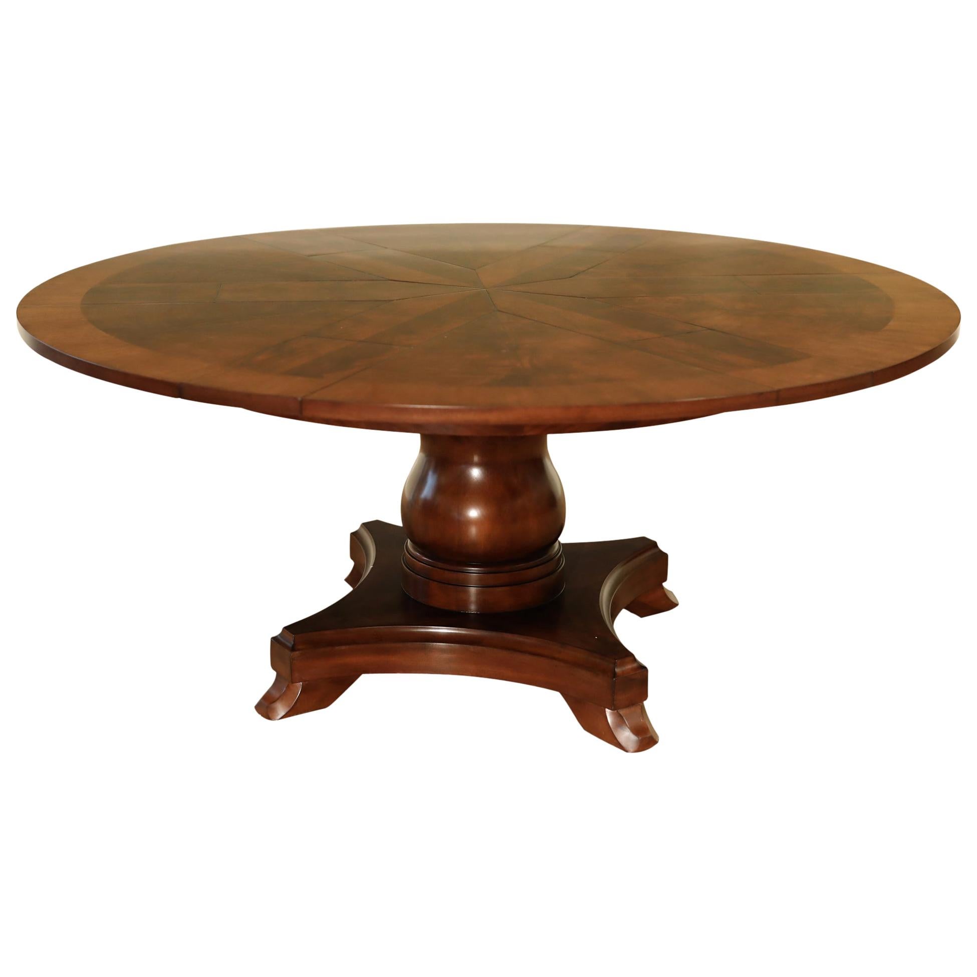 Round Mahogany Jupe Dining Table by Leighton Hall For Sale