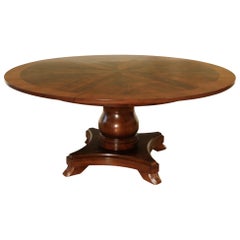 Antique Round Mahogany Jupe Dining Table by Leighton Hall