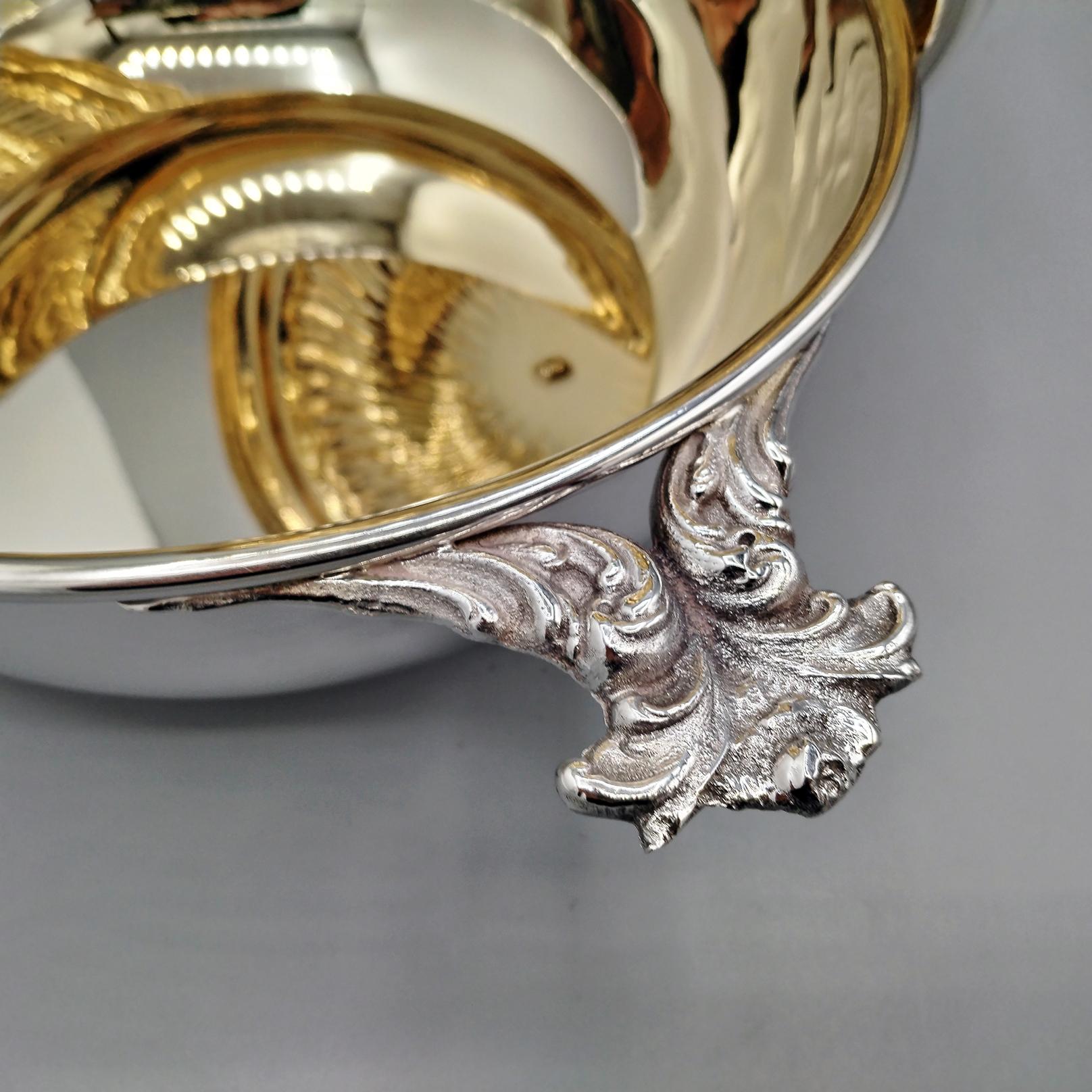 Round 800 silver vegetable dish with handles, torchon lid and 