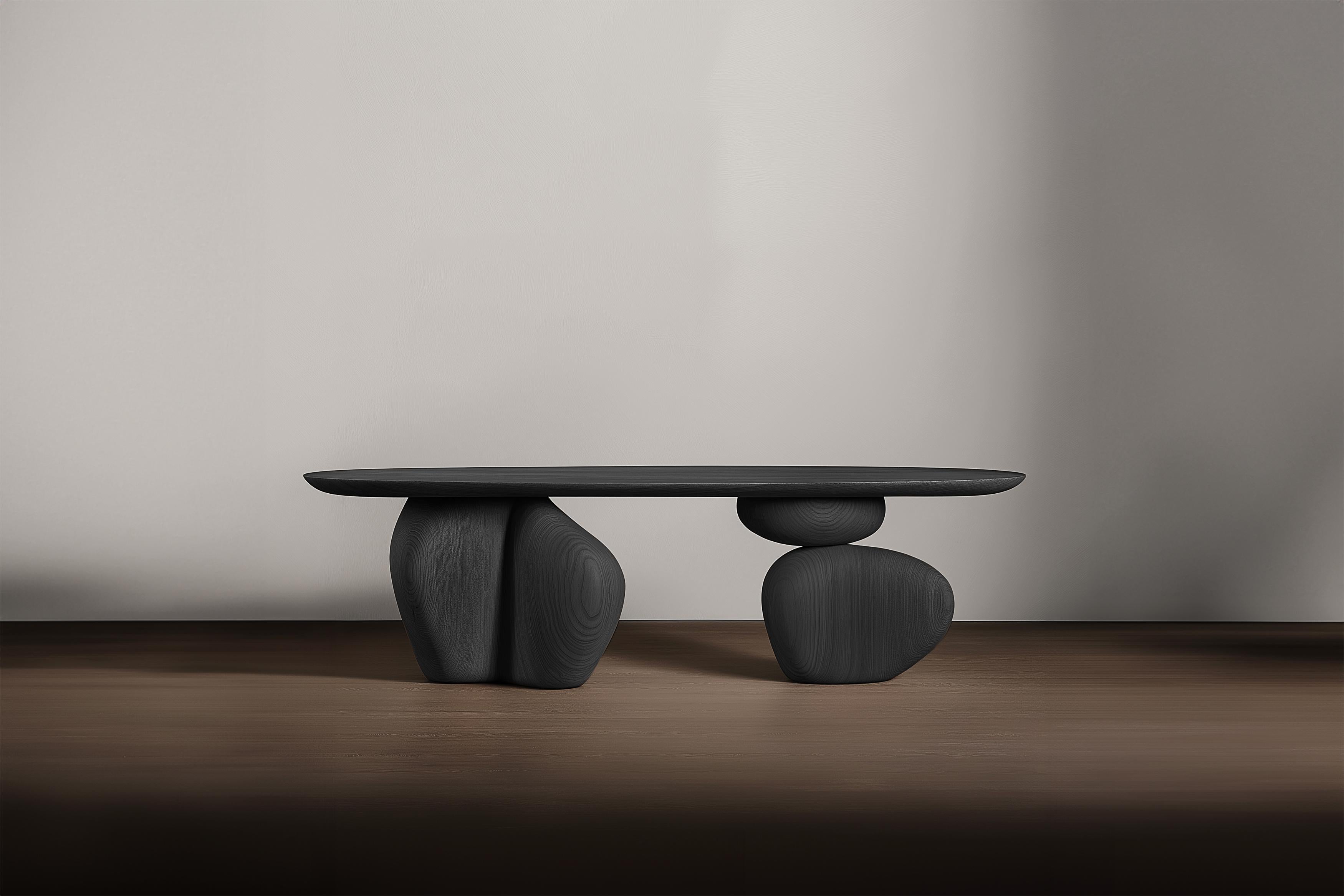 Hardwood Round Accent Table Serie 82 – Sereno by Joel Escalona for Contemporary Spaces For Sale