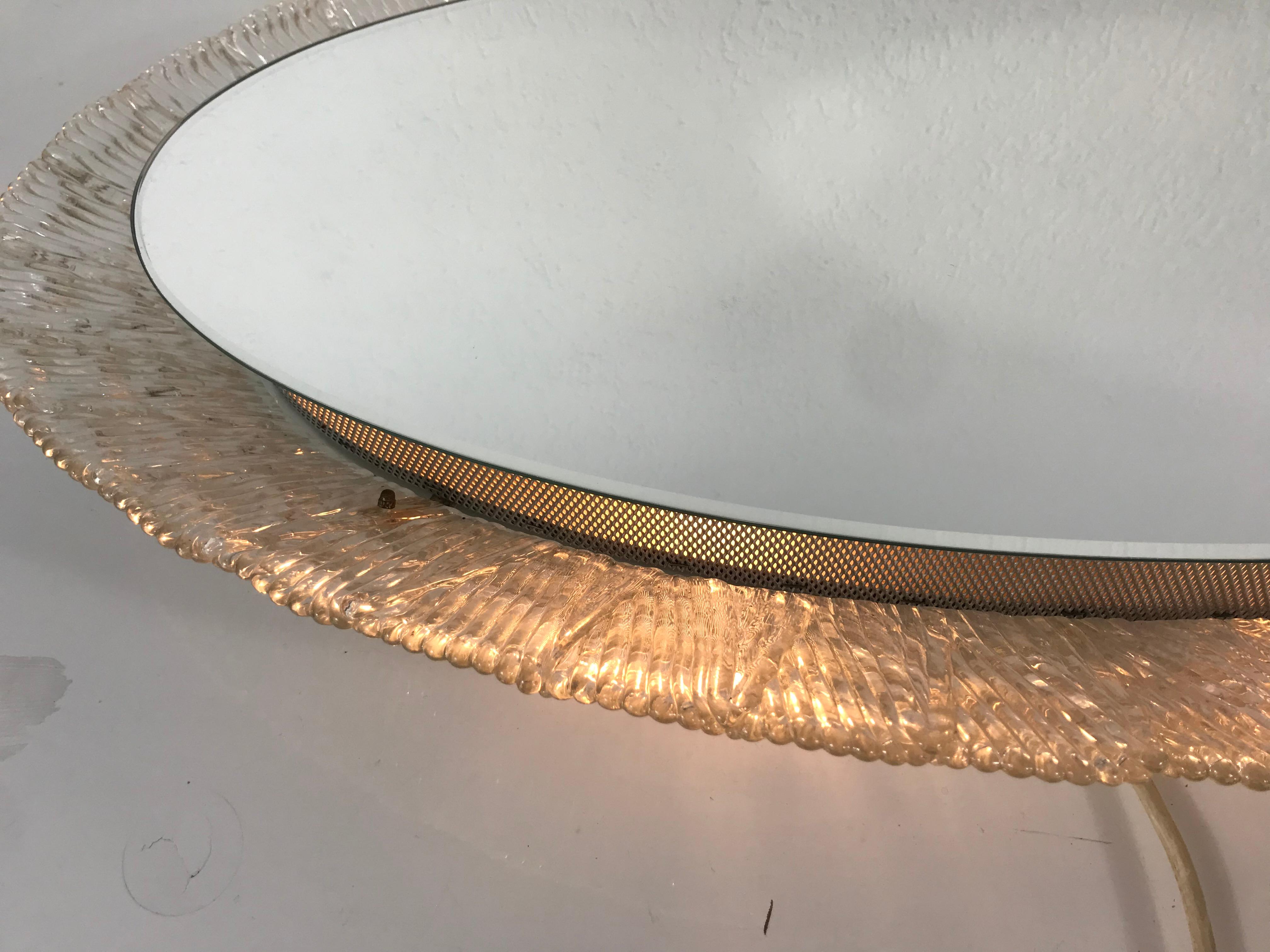 Round Acrylic Illuminated Mirror from Hillebrand Lighting, 1970s For Sale 3