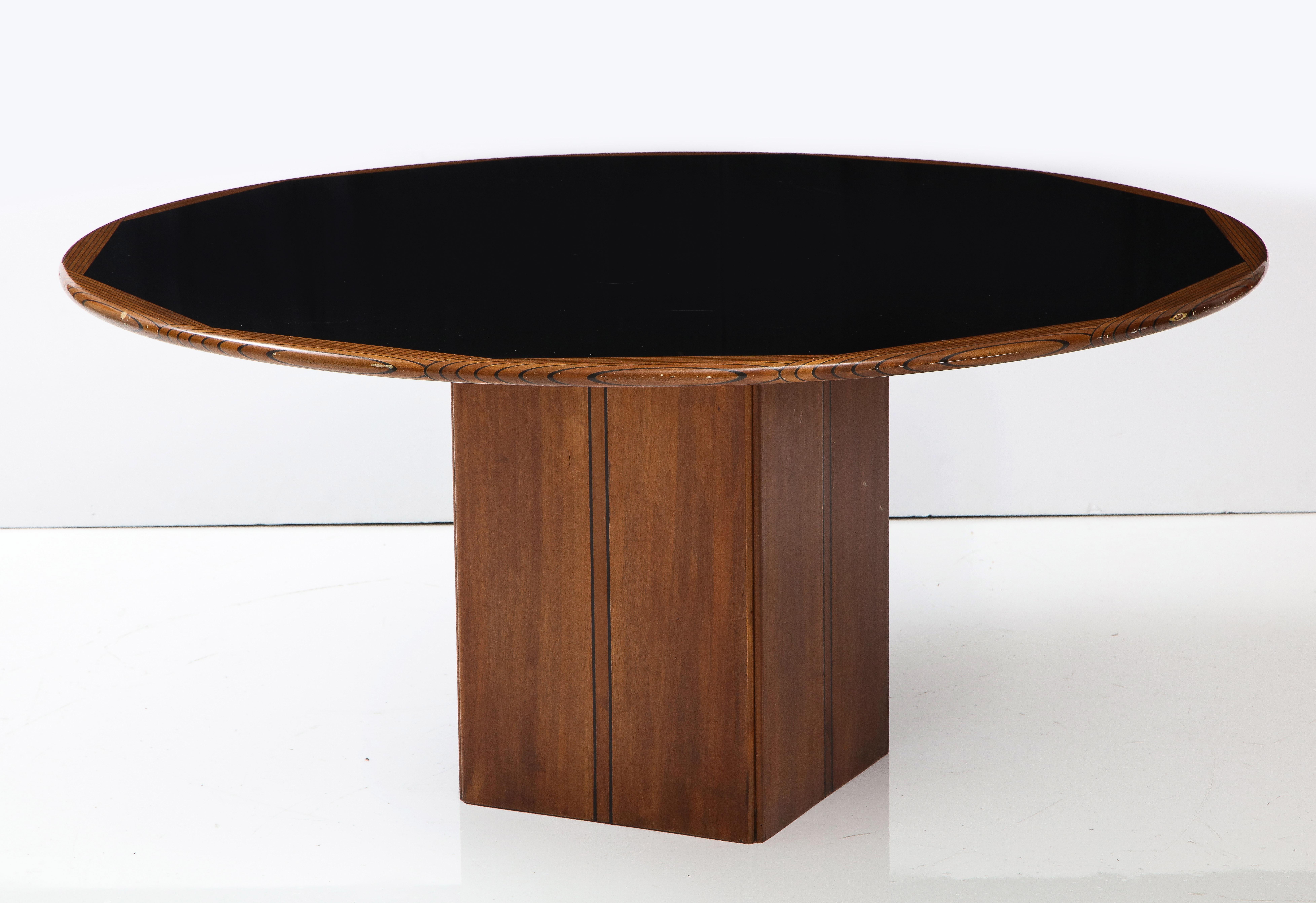 Ebony Round 'Africa' Table, Designed by Afra & Tobia Scarpa, for Maxalto 'Artona'
