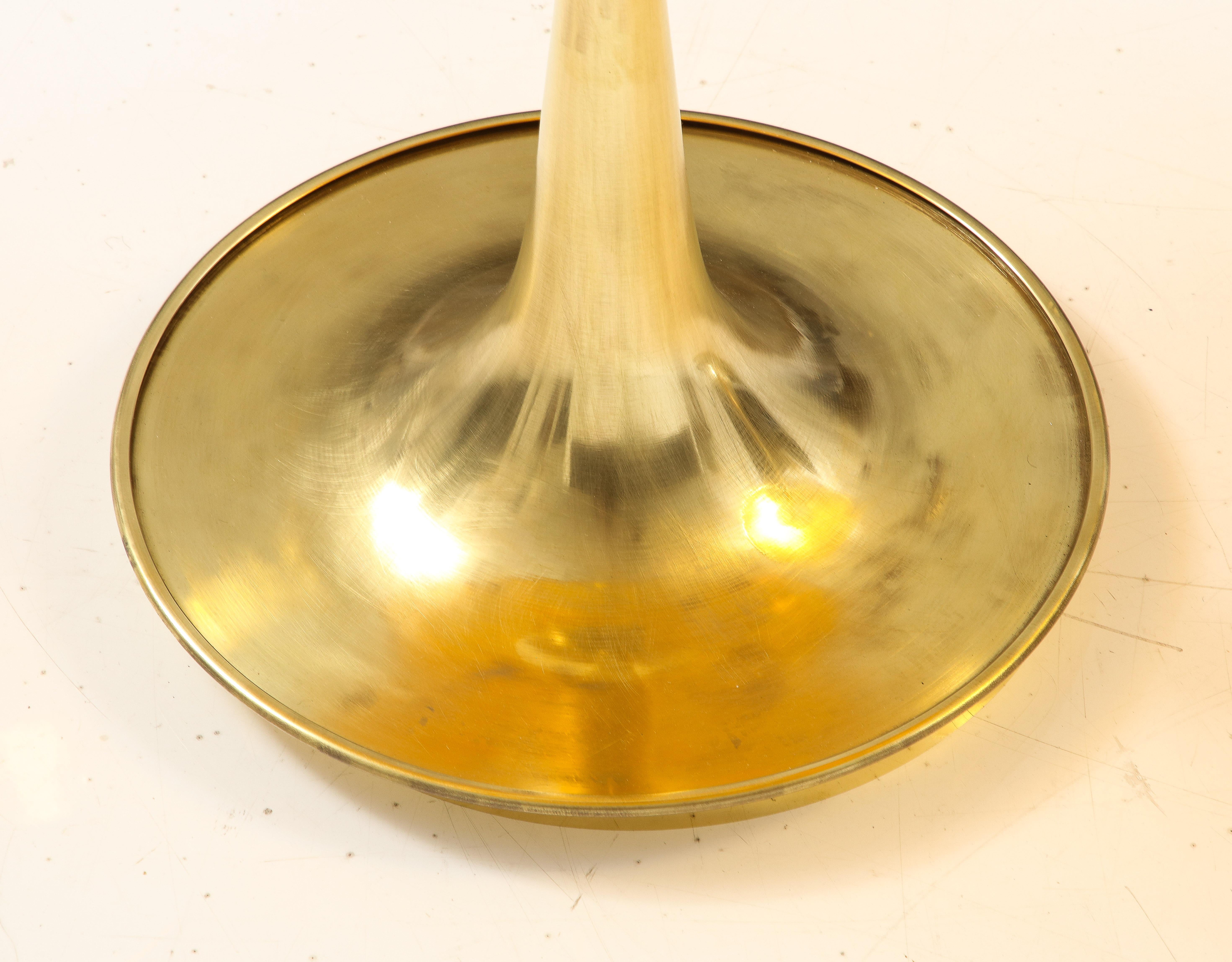 Round Amber Deep Gold Murano Glass and Brass Martini or Side Table, Italy In New Condition In New York, NY