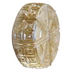 Round Amber Glass Mid-Century Sconces Flush Mounts