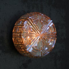 Round Amber Glass Mid-Century Sconces Flush Mounts