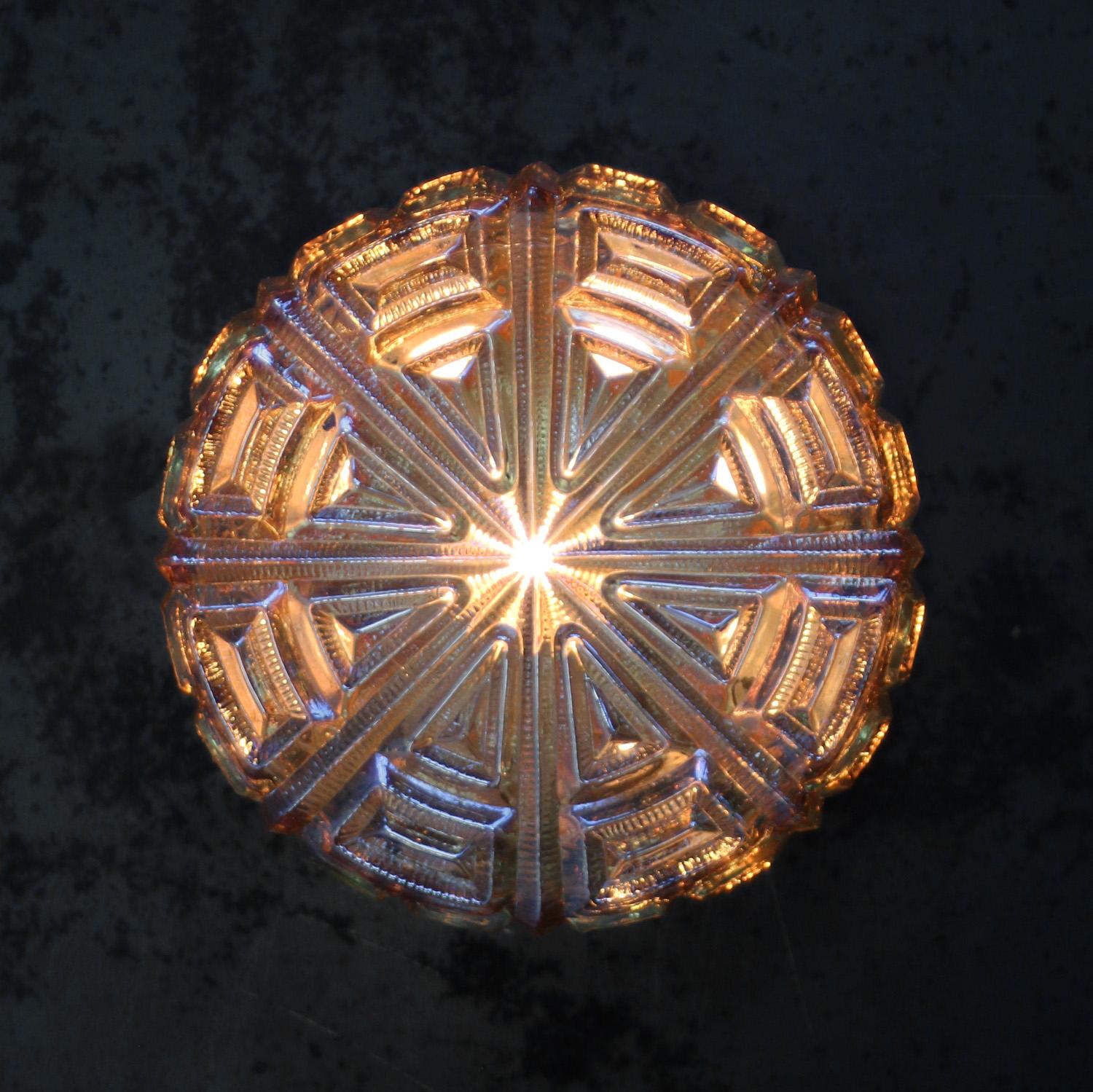 Mid-Century Wall or Ceiling Lamp.
Metal base, amber glass with mat glass parts

1960-1970

Weight: 2.00 kg / 4.4 lb

Priced per individual item. All lamps have been made suitable by international standards for incandescent light bulbs,