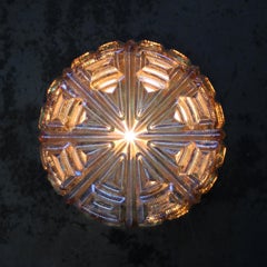 Round Amber Glass Mid-Century Sconces Flush Mounts