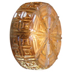 Round Amber Glass Mid-Century Sconces Flush Mounts