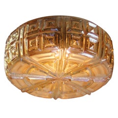 Round Amber Glass Mid-Century Sconces Flush Mounts