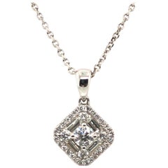 Round and Baguette Cluster Pendant