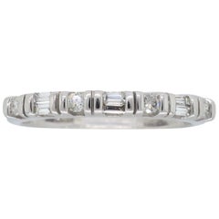 Round and Baguette Diamond Band