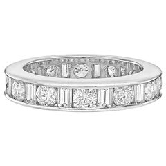 Round and Baguette Diamond Eternity Band '2.48 Carat'