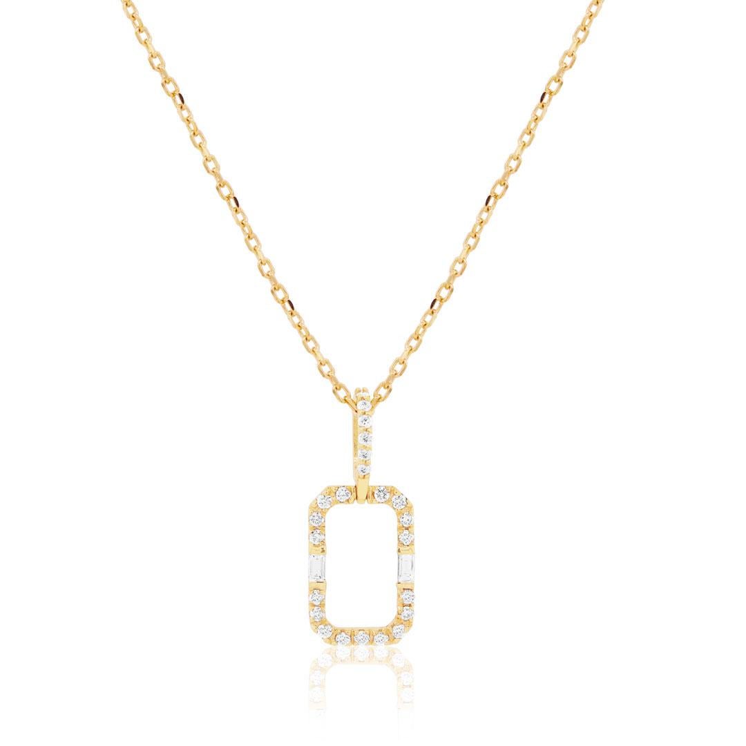 gold rectangle pendant necklace